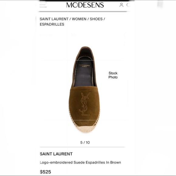 SAINT LAURENT brown suede espadrilles, 38.5 - Picture 2 of 13
